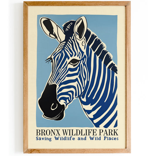 Bronx Zoo Vintage Zebra Poster