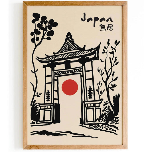 Japan Torii Gate Asian Travel Poster