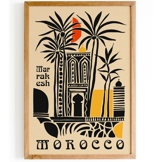 Morocco Marrakesh Travel Poster