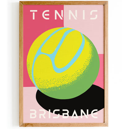 Brisbane Tennis Game Pink Sport Art Print