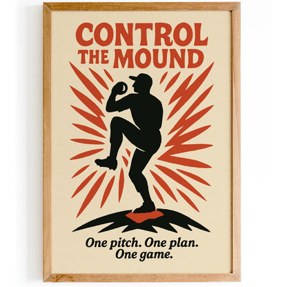 Control The Mound Baseball Motivational Poster