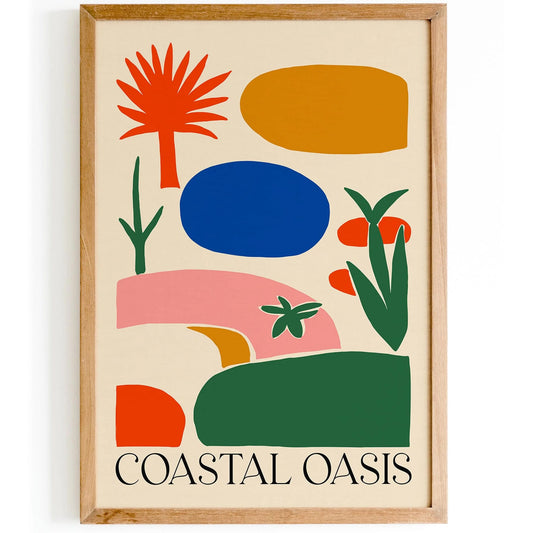 Coastal Oasis Colorful Abstract Poster