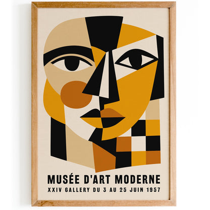 Mid-Century Modern Cubism Art Print – 1957 Exhibition Poster