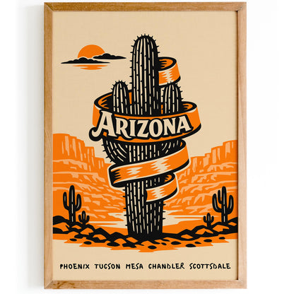 Arizona Saguaro Cactus Poster – Desert Wall Art