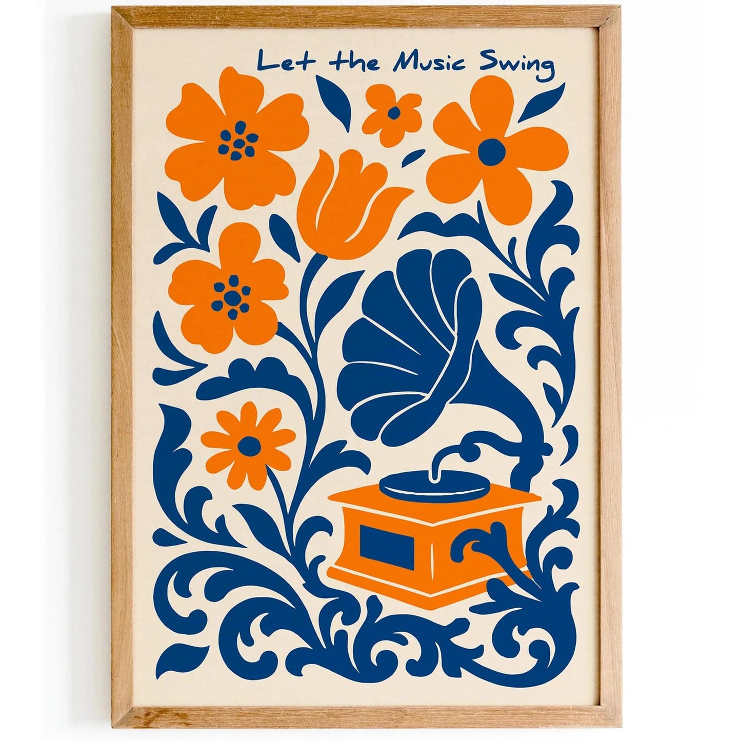 Let the Music Swing Poster with Gramophone