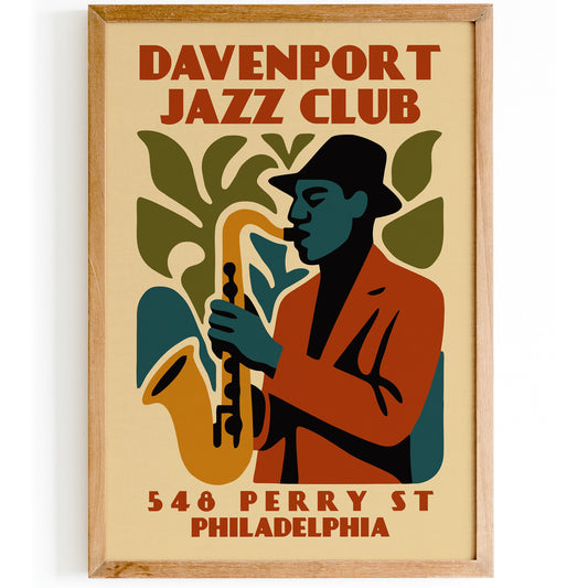 Davenport Jazz Club Philadelphia Poster
