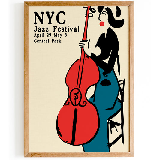 Jazz Festival in New York City, Vintage Collectible Print