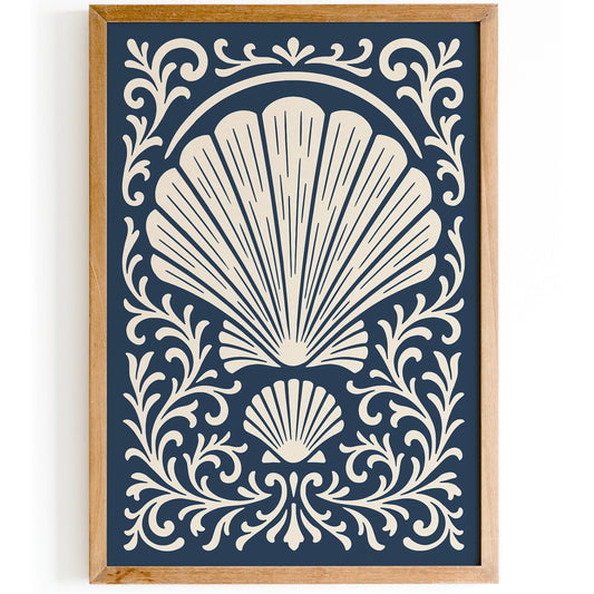Rococo Seashell Poster - Elegant Coastal Wall Art