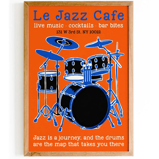 Live Jazz Night – Retro Cafe Print