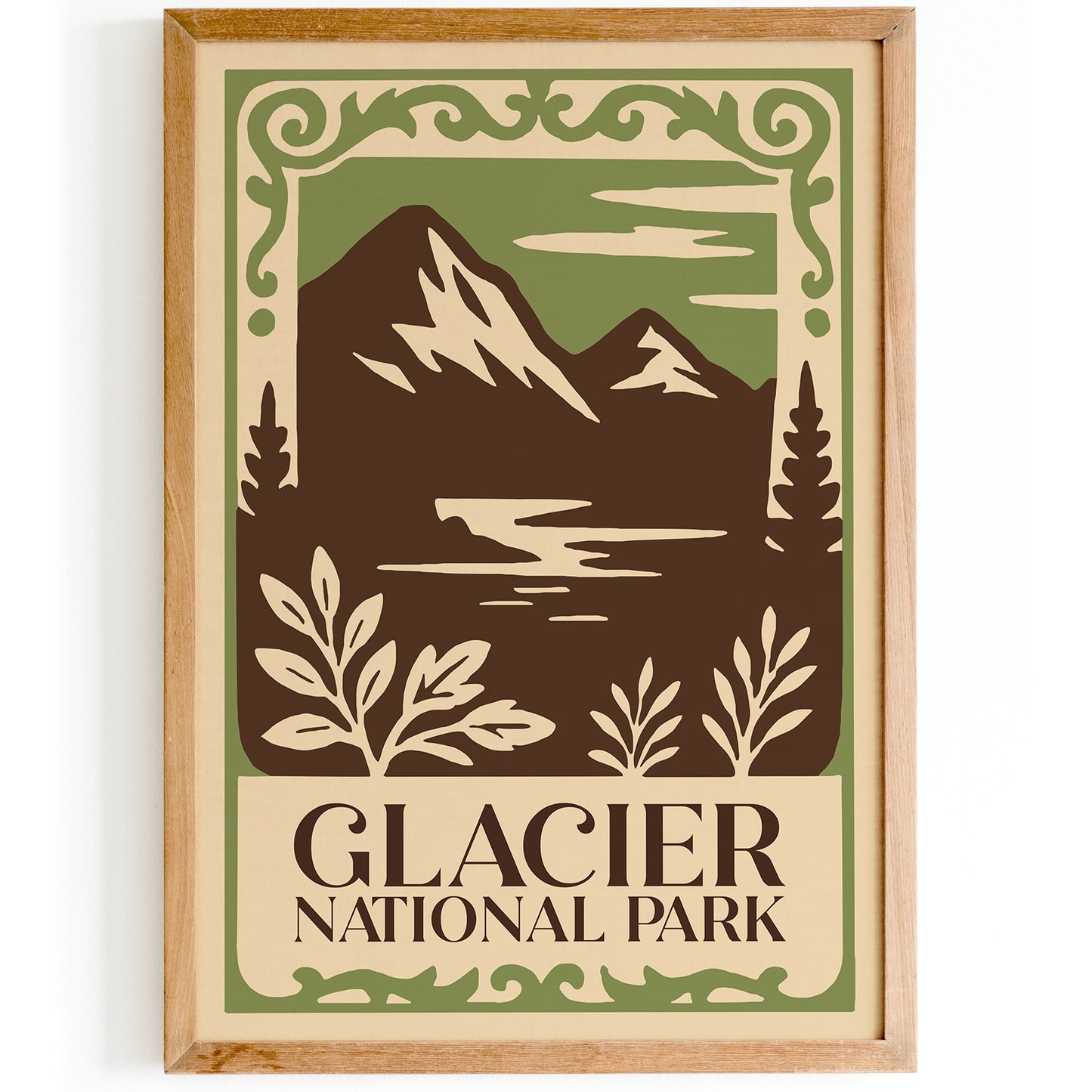 Glacier National Park Mountain Landscape Poster