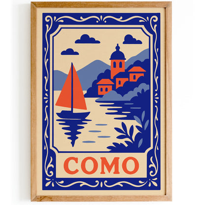 Como Italy Blue Landscape Poster