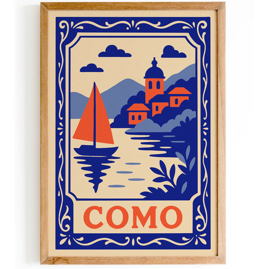 Como Italy Blue Landscape Poster