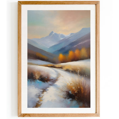 Winter Mountain Painting Print