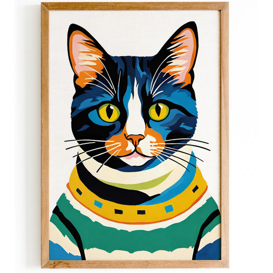 Cat in Sweater Art Poster