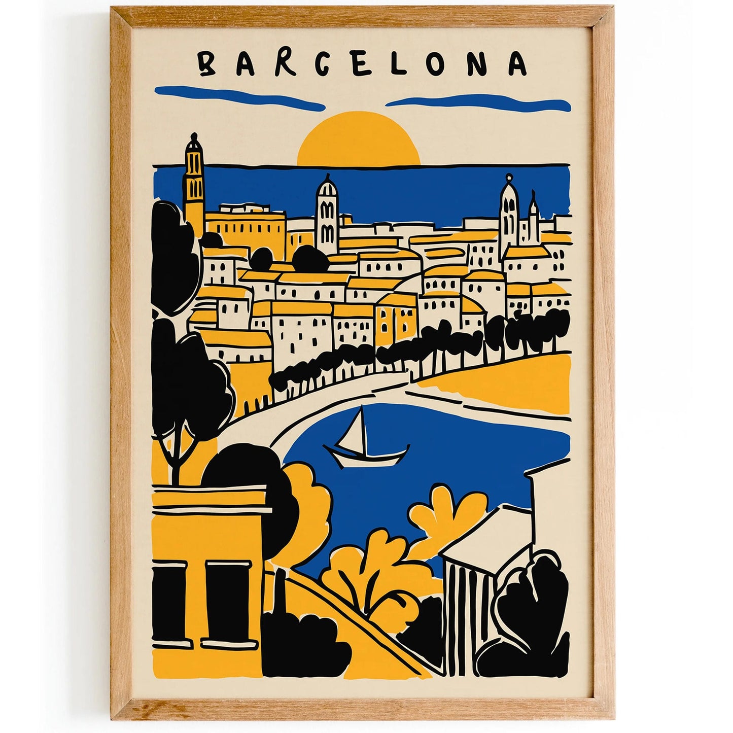 Barcelona Cityscape Landscape Poster
