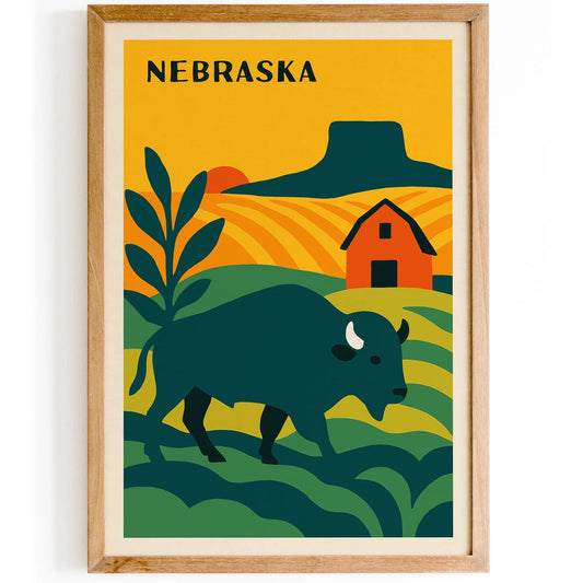 Nebraska State Travel Poster