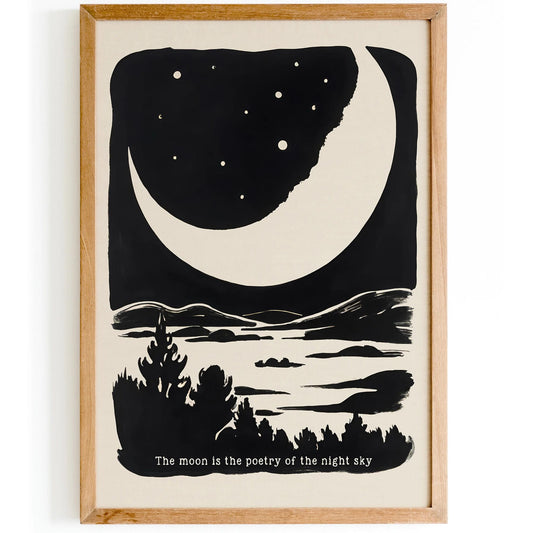 Moon Poetry Night Sky Art Print