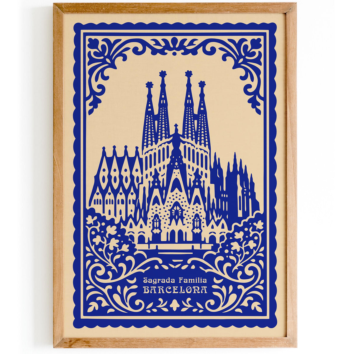 Sagrada Familia Barcelona Blue Poster