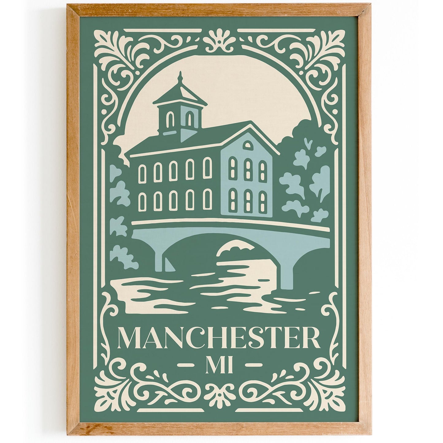 Manchester Michigan Poster - Retro Travel Art Print
