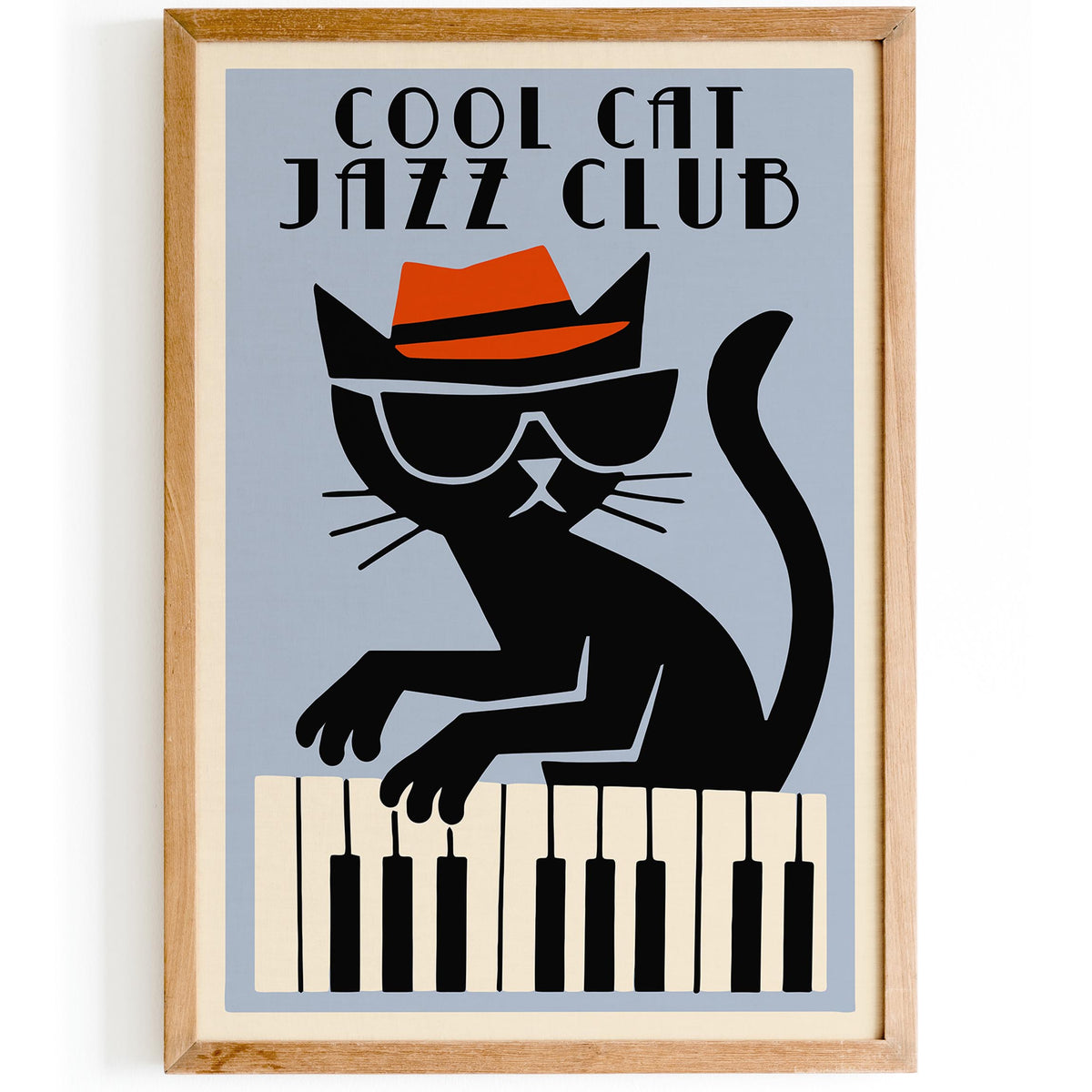 Cool Cat Jazz Club Retro Art Poster