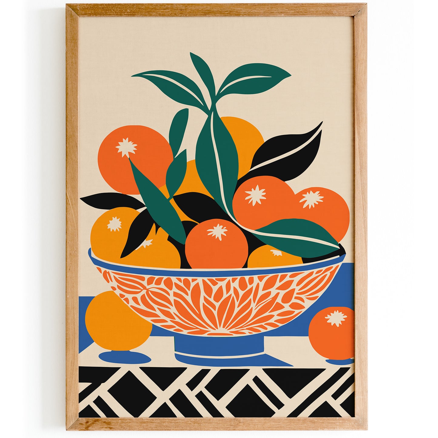 Bowl of Oranges Vintage Kitchen Poster Print