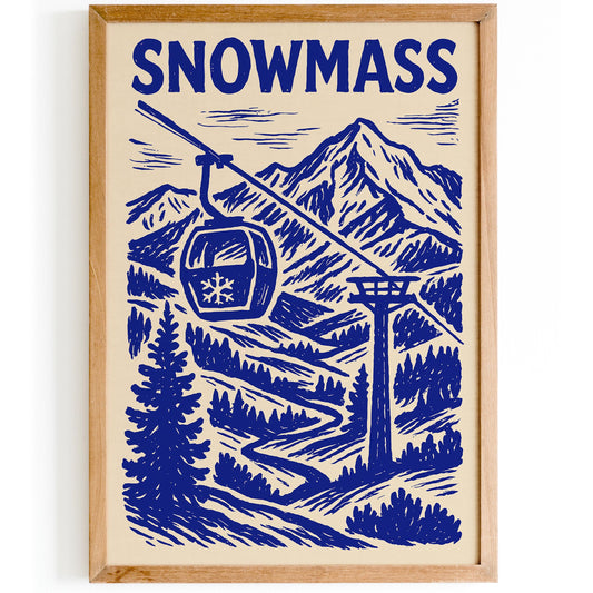 Snowmass Blue Travel Poster