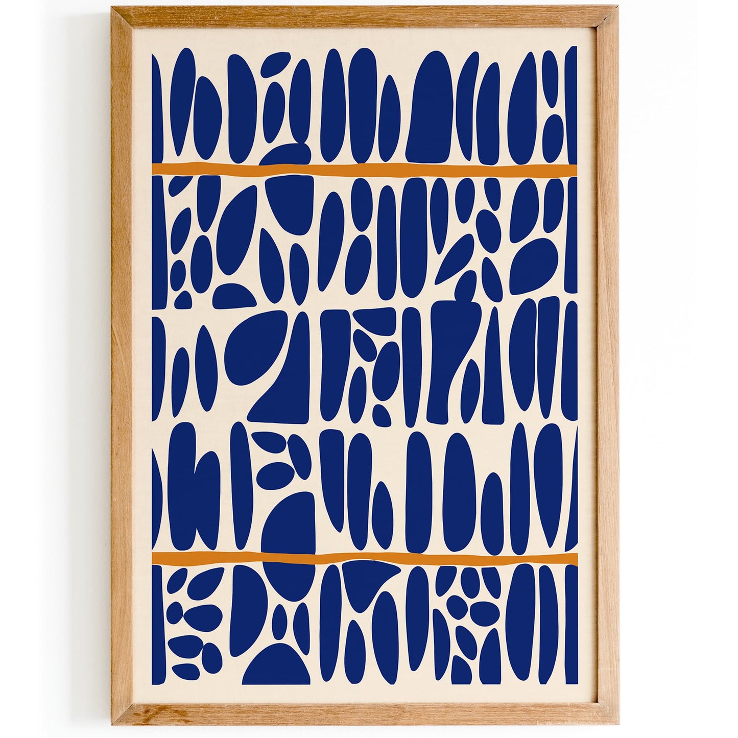 Blue Pebble Pattern Print - Abstract Wall Art