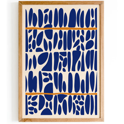 Blue Pebble Pattern Print - Abstract Wall Art