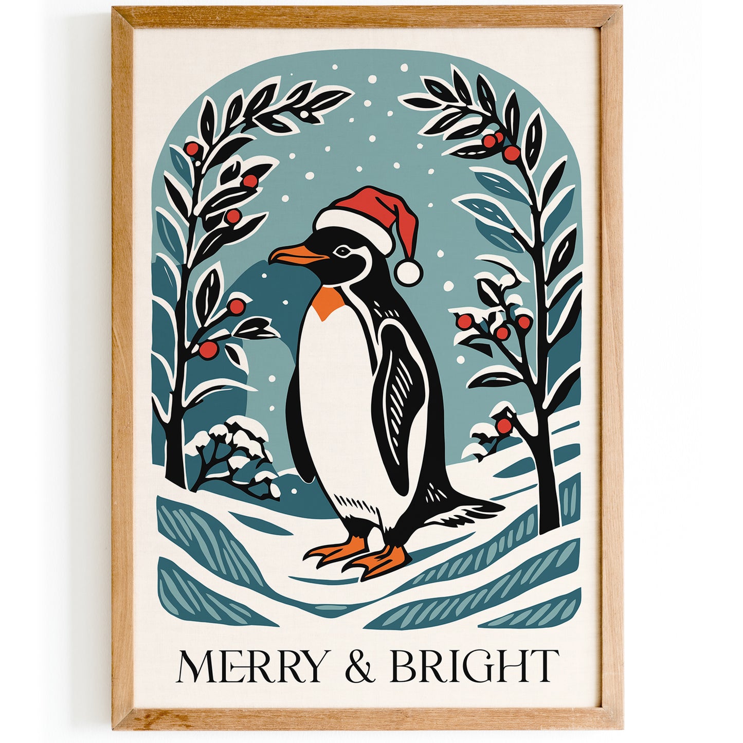 Cute Christmas Penguin Poster