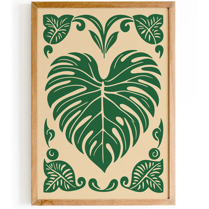 Monstera Love Green Poster