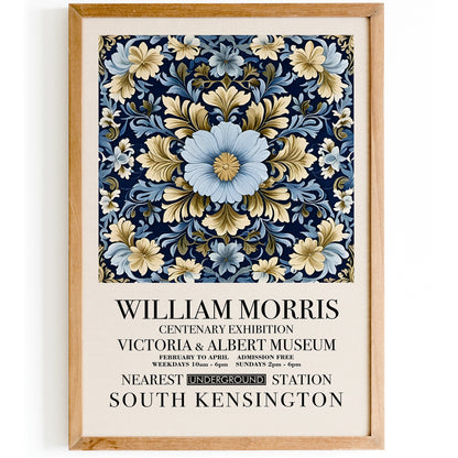 W. Morris Blue Floral Victorian Art Print