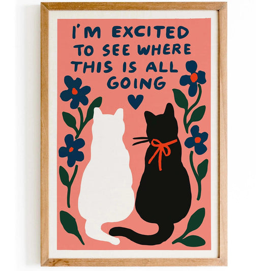 Whimsical Cat Wall Art Poster