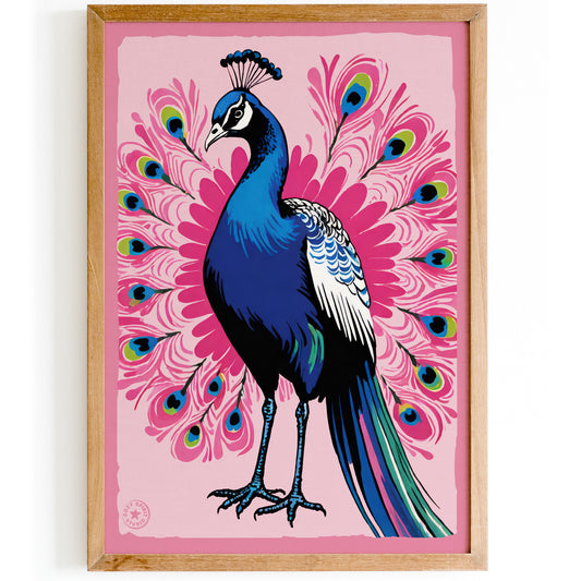 Pink Peacock Art Print