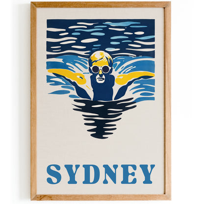 Vintage Sydney Swimmer Poster