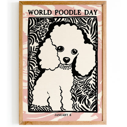 World Poodle Day Vintage Poster