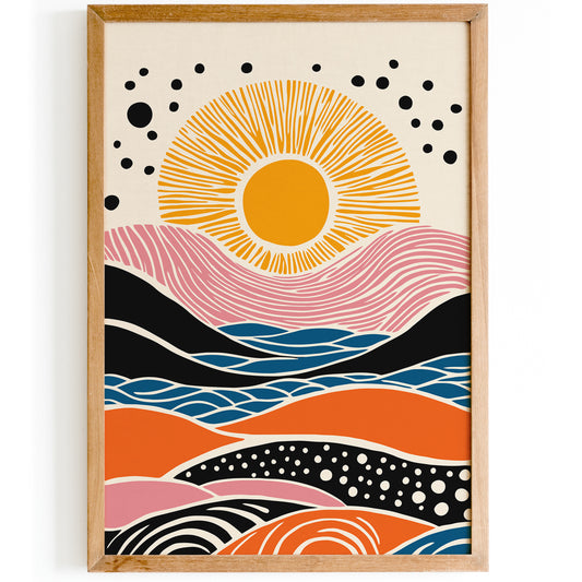 Mid Century Modern Sunset Poster