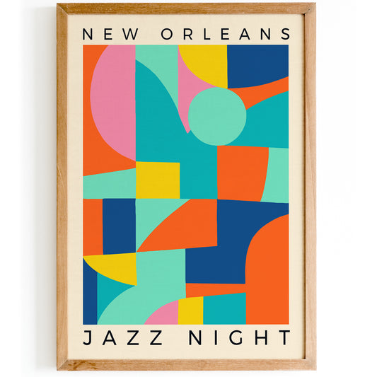 Modern New Orleans Jazz Night Poster