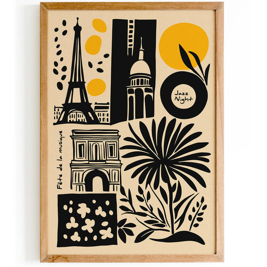 Jazz Night in Paris – Retro Travel Art Print