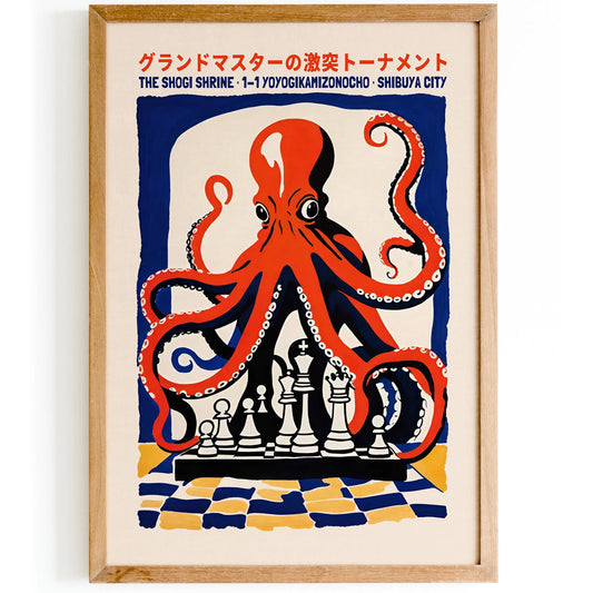 Shibuya City Octopus Chess Print