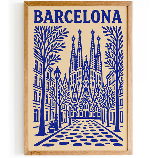 Barcelona Sagrada Familia Travel Poster