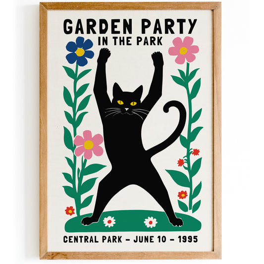 Garden Party 1995 Dancing Cat Poster