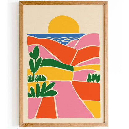 Florida Landscape Colorful Mid Century Modern Poster