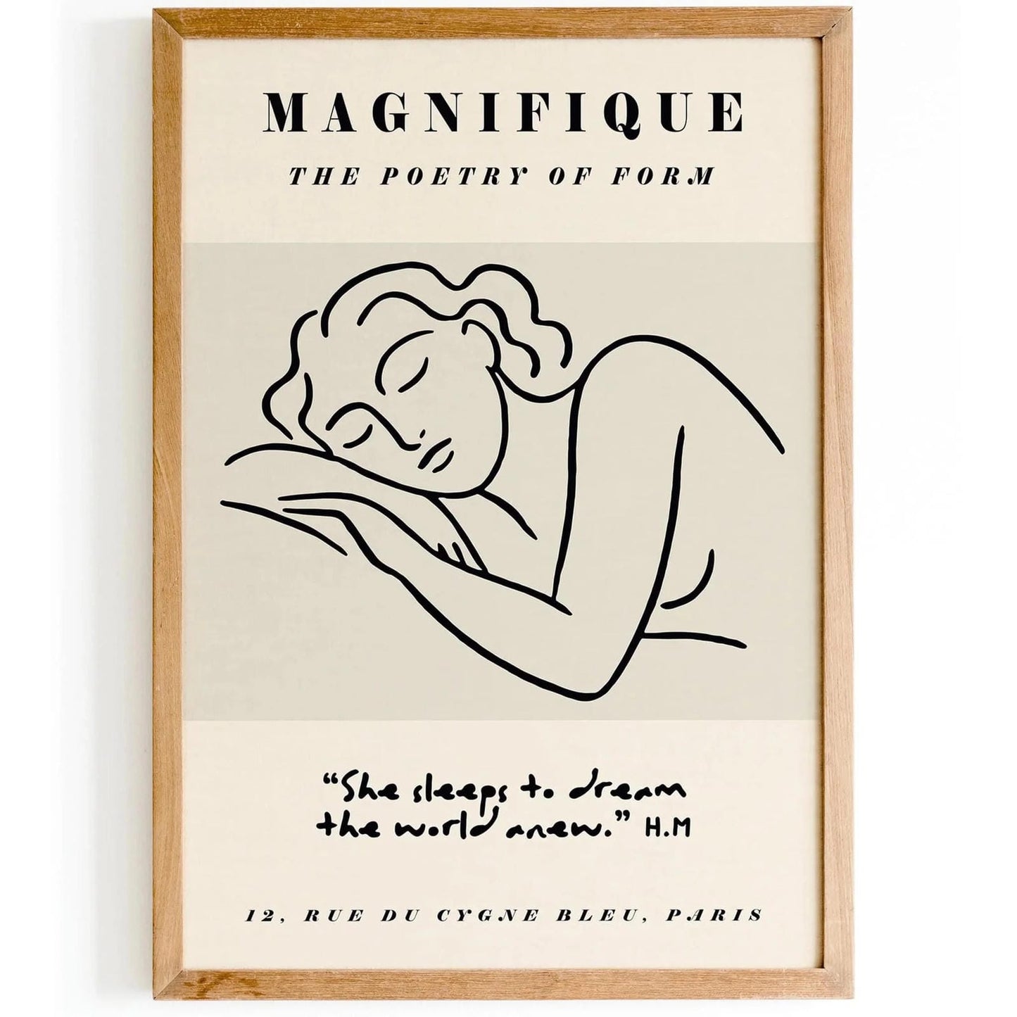 Sleeping Woman Line Art Print