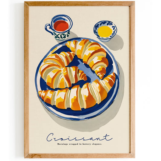 Croissant Buttery Breakfast Art Print
