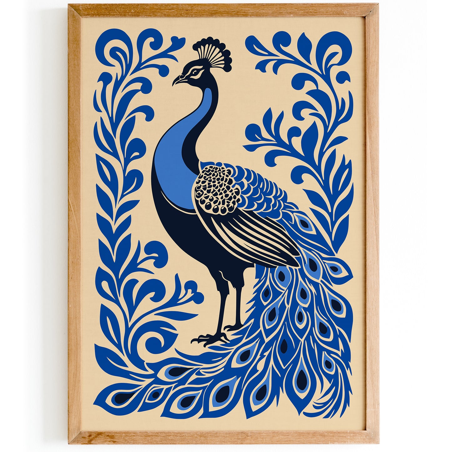 Blue Peacock Wall Art Print 2025