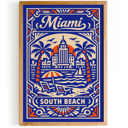 Miami South Beach Art Deco Poster
