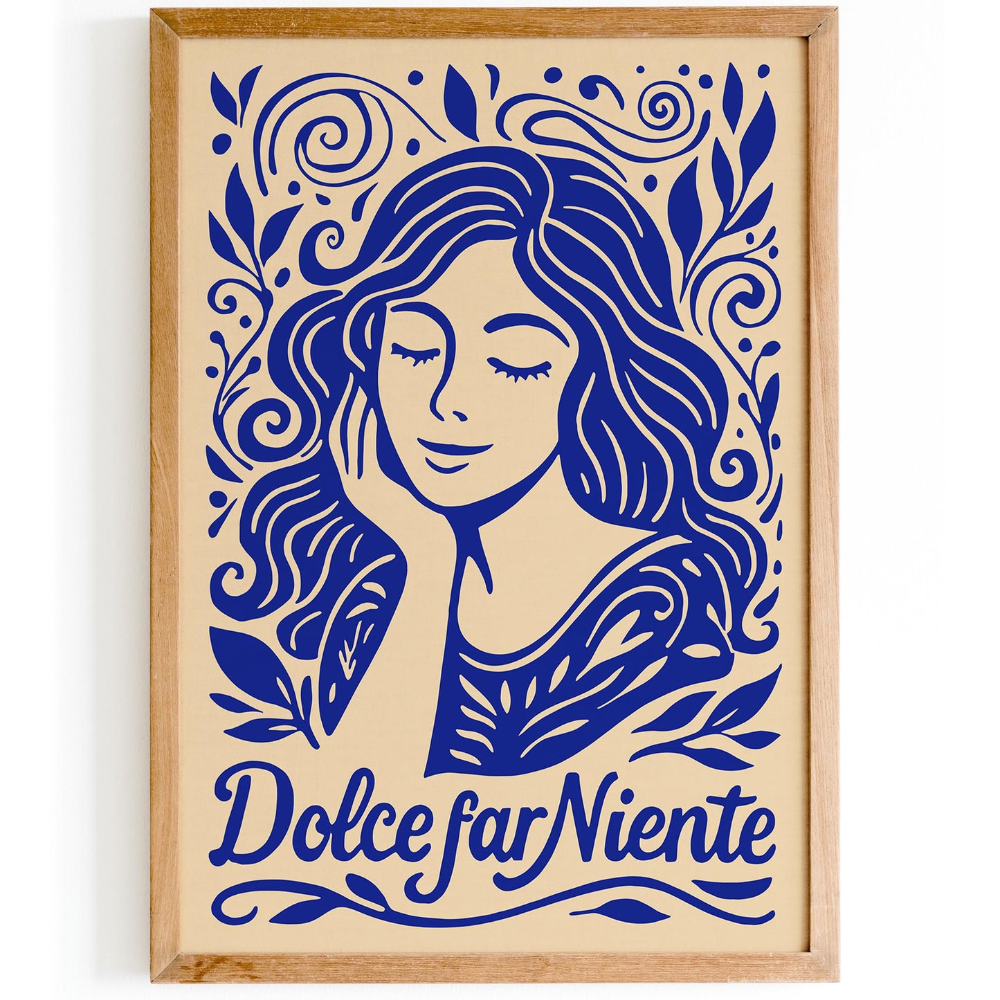 Dolce Far Niente Poster - Blue Quote Wall Art