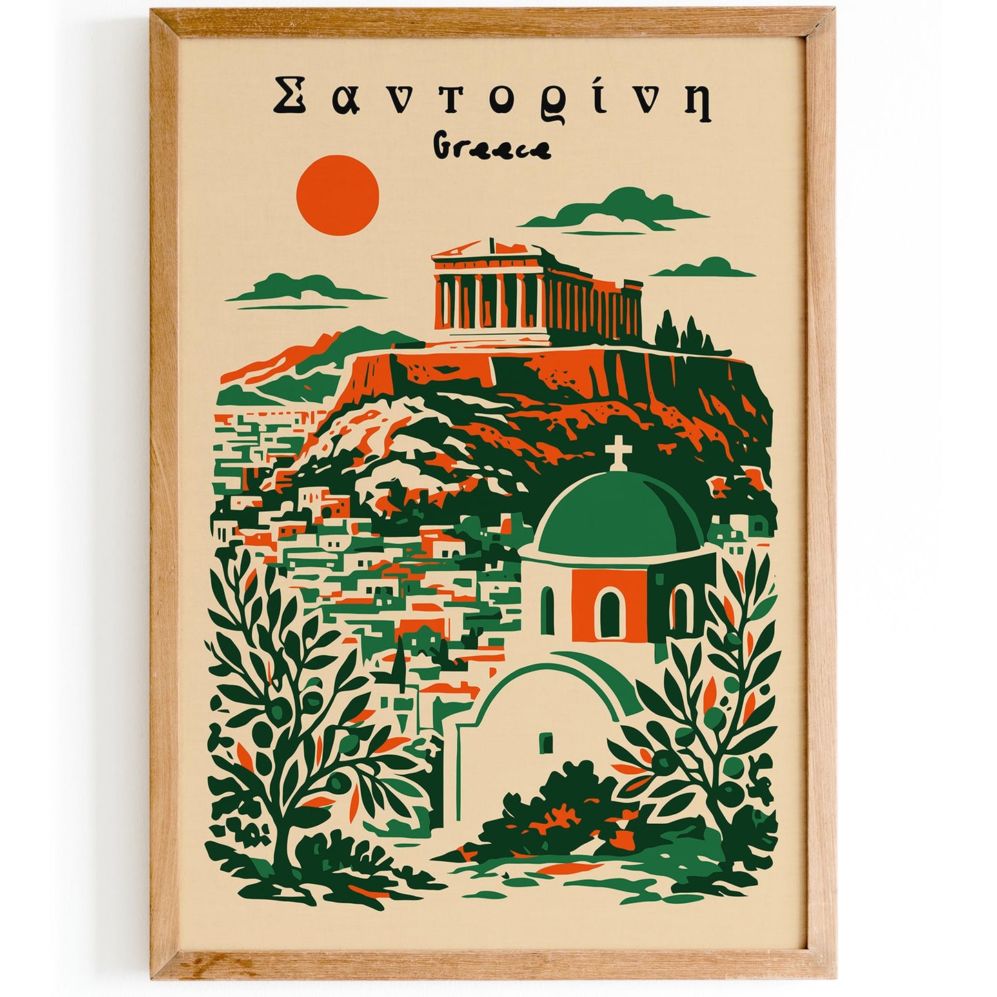 Green Greece Travel Poster