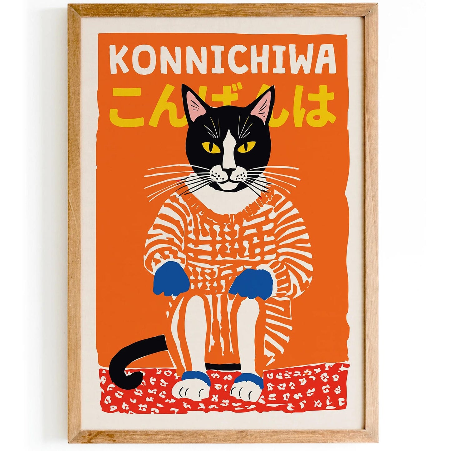 Konnichiwa Cute Cat Poster