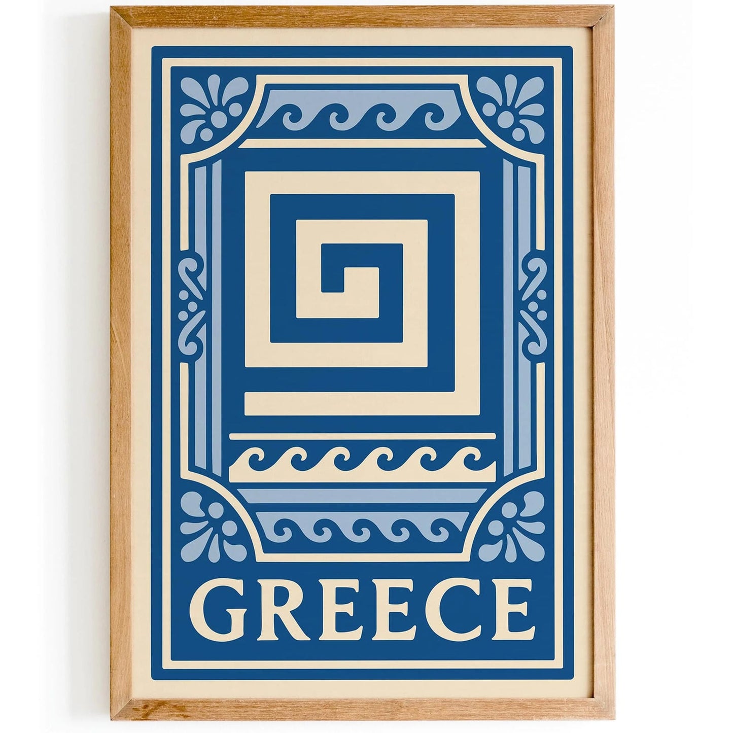 Greece Blue Travel Poster Wall Art